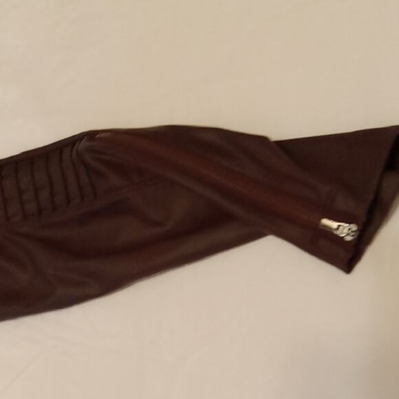 Athleta Women's Size S/P Delancey Gleam Moto Tight Decadent Chocolate Ankle Zip - Picture 10 of 11